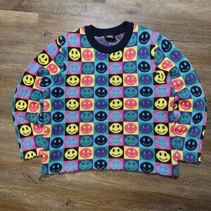 Cropped Smiley Face Sweater